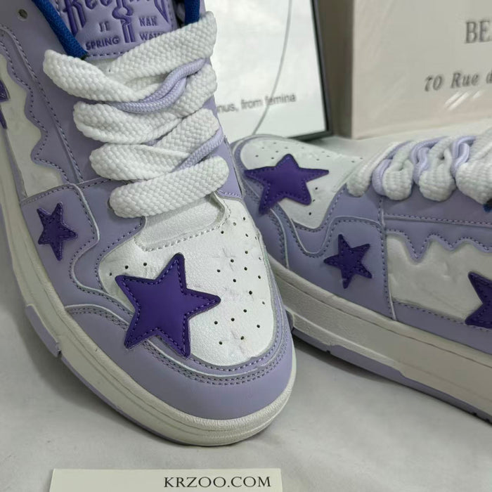 Heightening board shoes with star color contrast