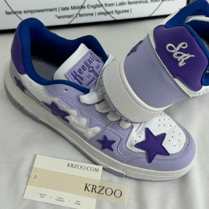 Heightening board shoes with star color contrast
