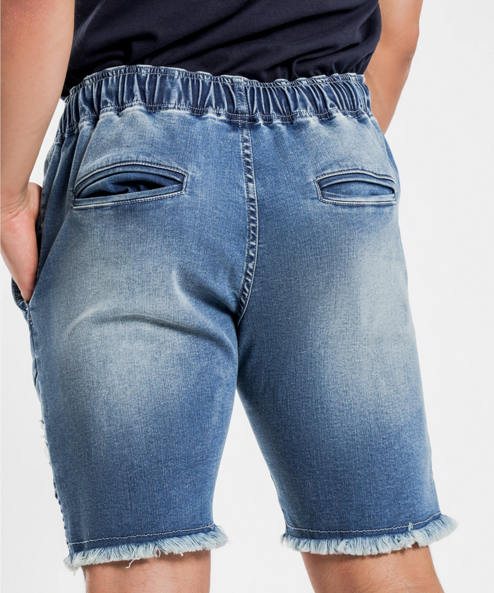 Henleys Blake Moto Denim Short (Blue Blast)