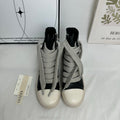 High-top zipper round-toe thick heel