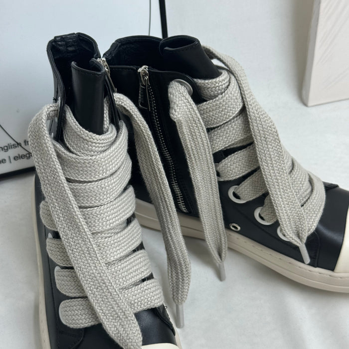 High-top zipper round-toe thick heel