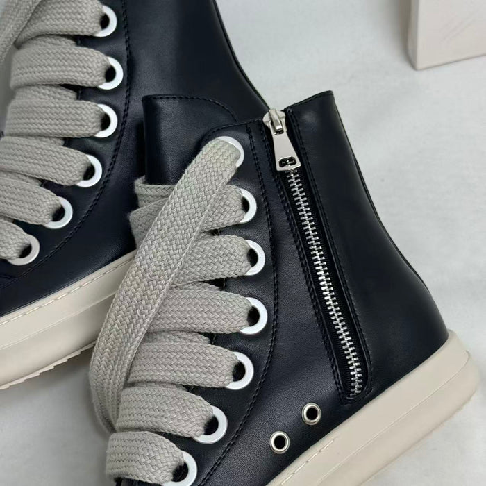 High-top zipper round-toe thick heel