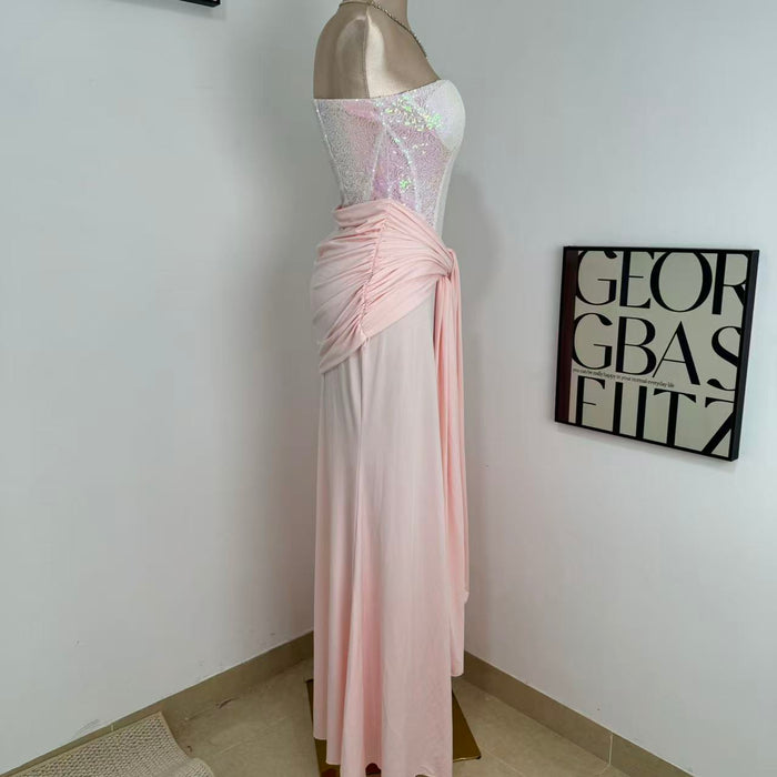 High-Waisted Slim-Fit Lace-Up Dress