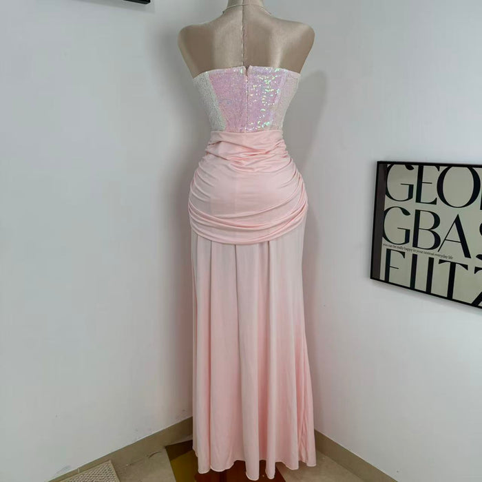 High-Waisted Slim-Fit Lace-Up Dress