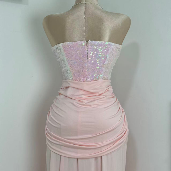 High-Waisted Slim-Fit Lace-Up Dress