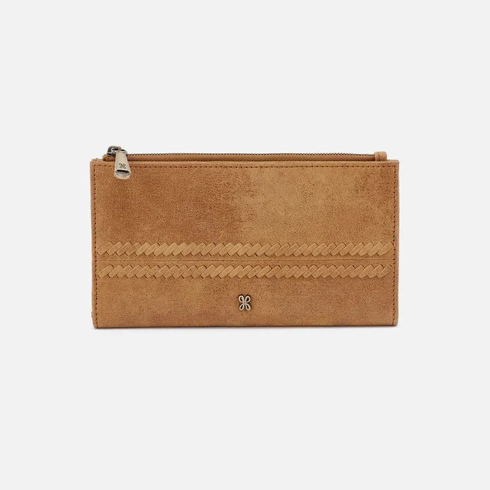 Hobo Jill Large Bifold Wallet in Buffed Leather | Whiskey
