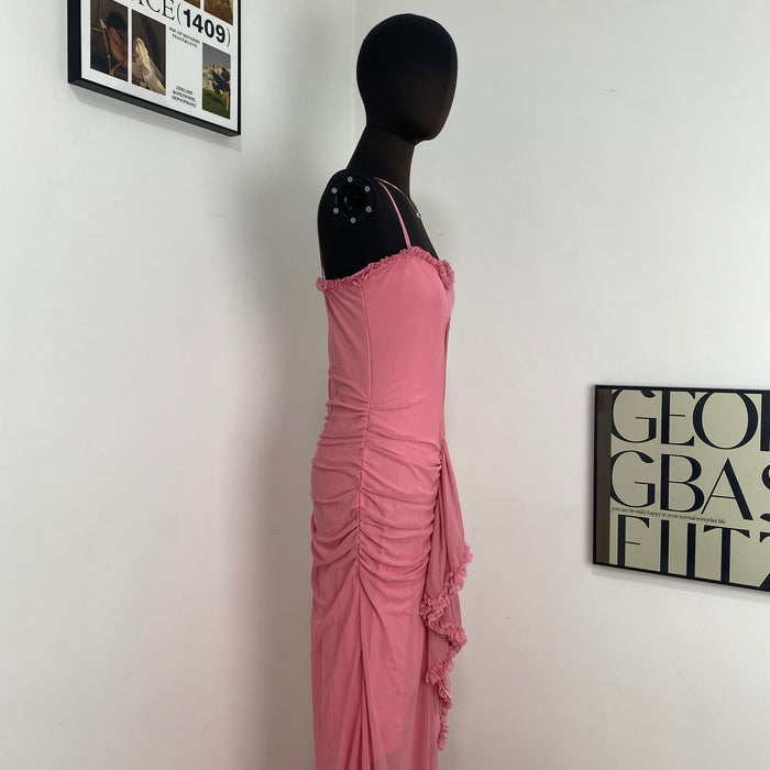 Hollowed-Out Mesh Lace Dress
