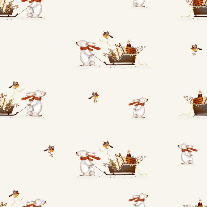 Holly Jolly Bunny Offwhite - Family Fabrics B.V.