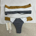 Horizontal striped swimsuit