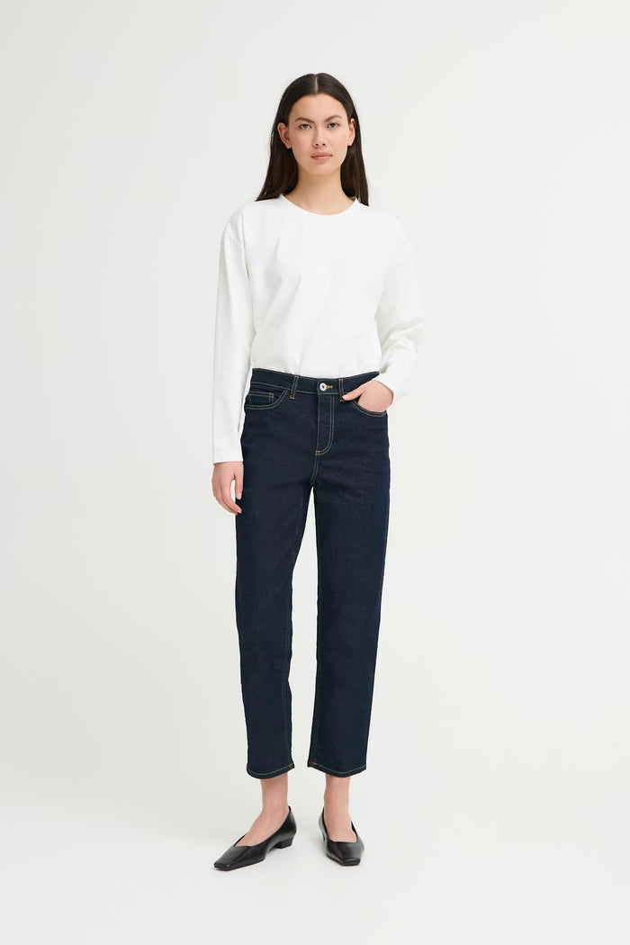 Iggy Straight Leg Cropped Jeans (Authentic Blue)