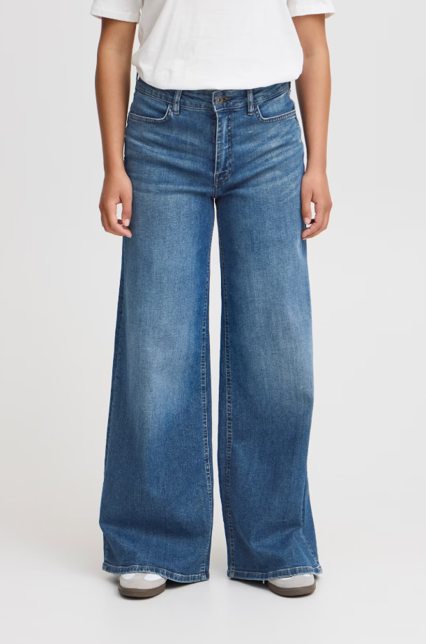 Imogen Wide Leg Jeans (Medium Blue/Leg 30")