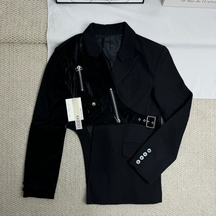 Irregular-shaped suit jacket top