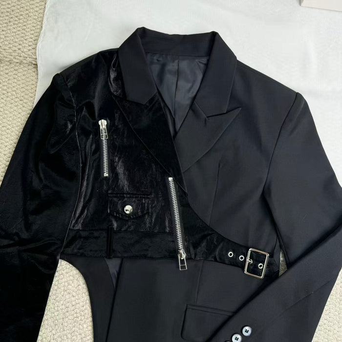 Irregular-shaped suit jacket top