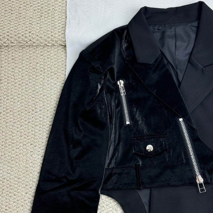 Irregular-shaped suit jacket top