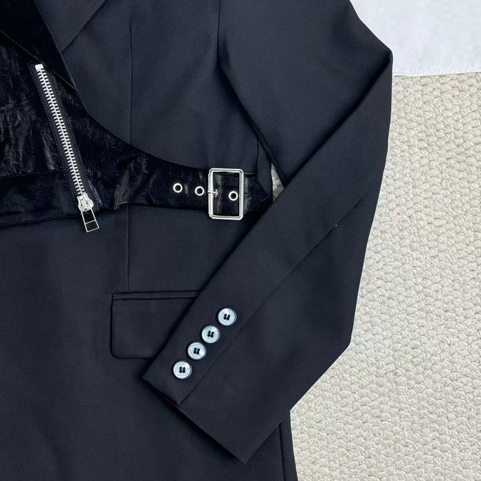 Irregular-shaped suit jacket top