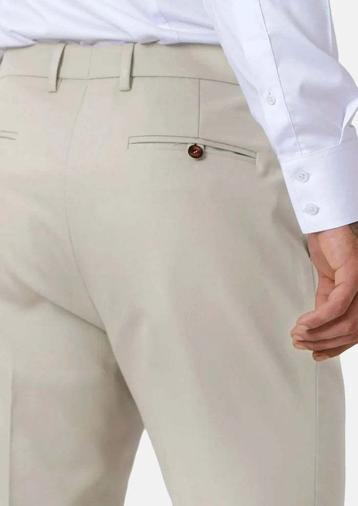 Ivory Cotton Chino Pants - SARTORO