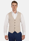 Ivory Cotton Vest - SARTORO