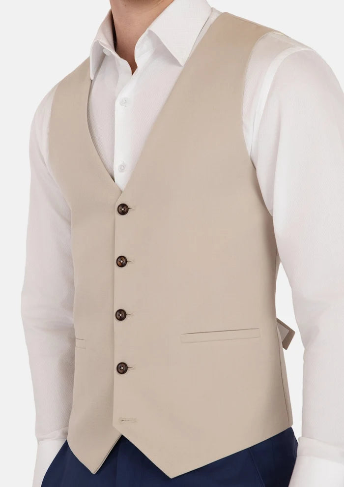 Ivory Cotton Vest - SARTORO