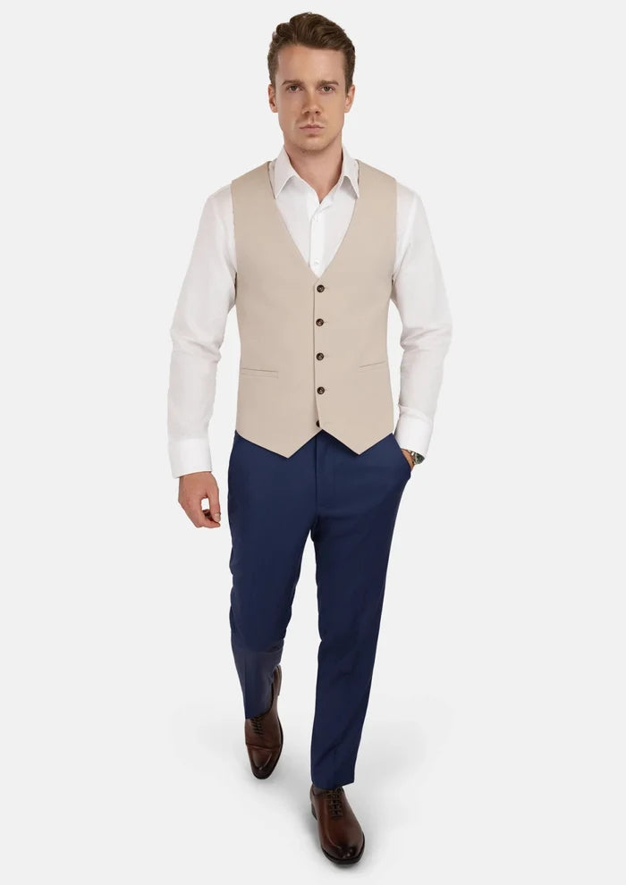 Ivory Cotton Vest - SARTORO