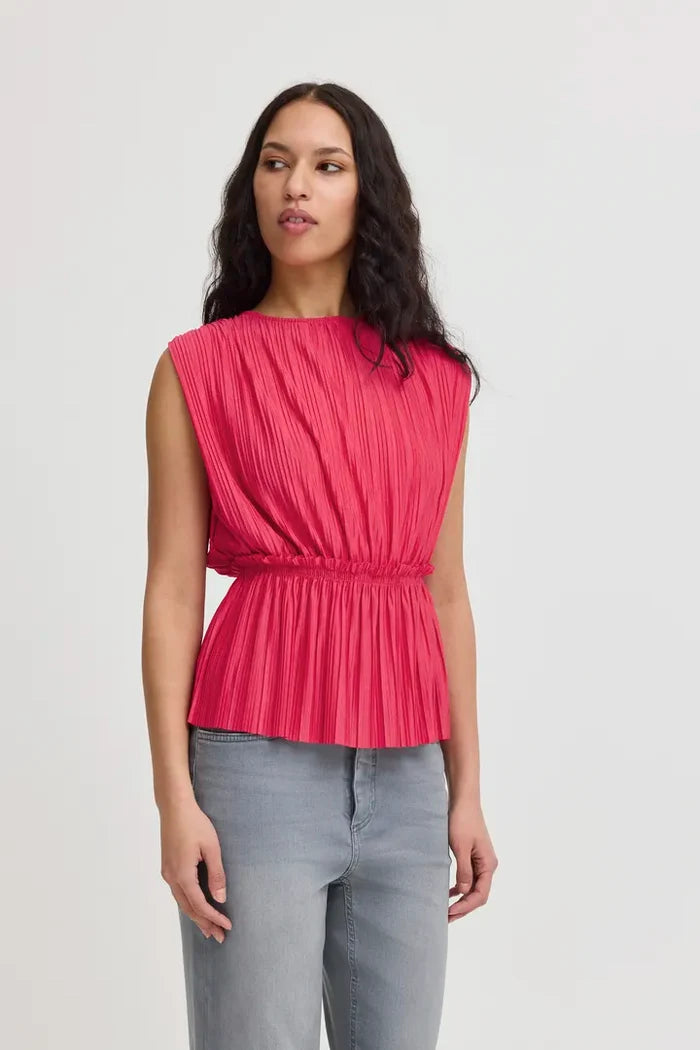 Ivy Sleeveless Top (Bright Rose)