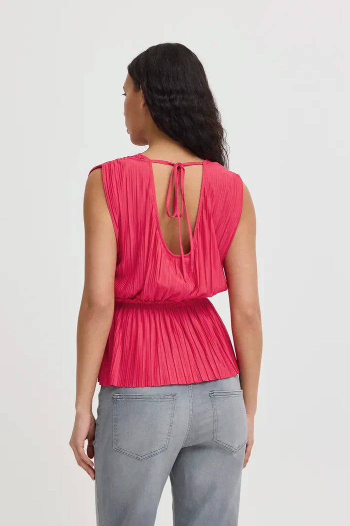 Ivy Sleeveless Top (Bright Rose)