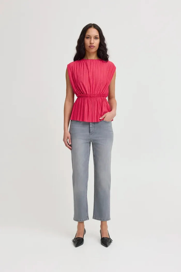 Ivy Sleeveless Top (Bright Rose)