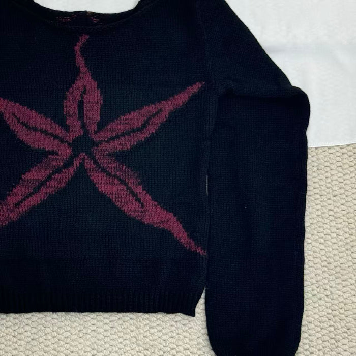 Jacquard Knit Crewneck Sweater