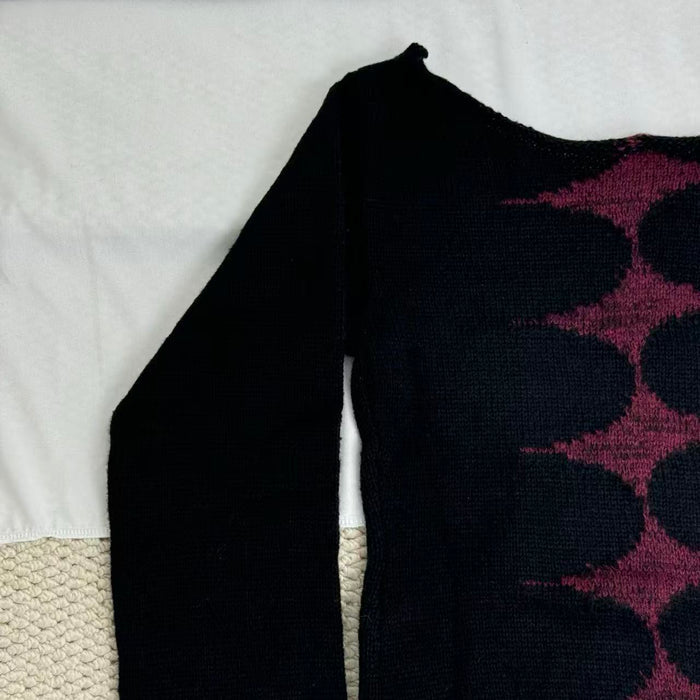 Jacquard Knit Crewneck Sweater