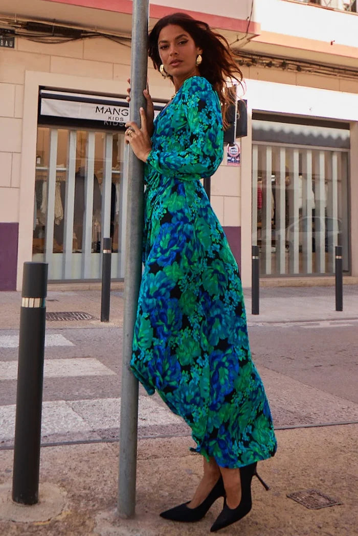 JAGGER MAXI DRESS (BLUE GREEN FLORAL)