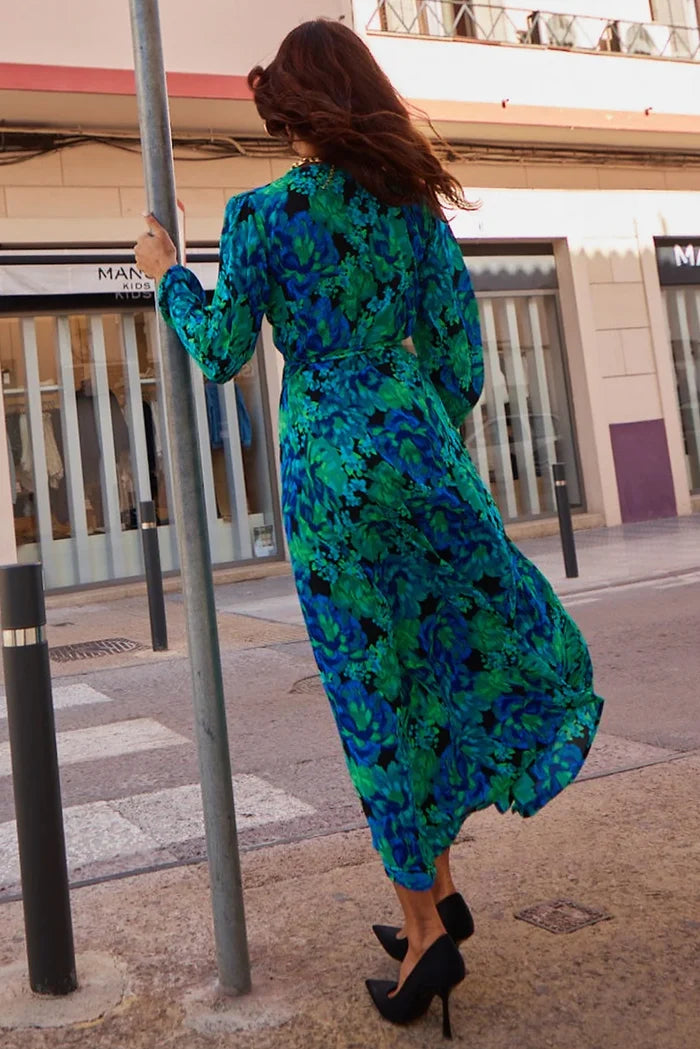 JAGGER MAXI DRESS (BLUE GREEN FLORAL)