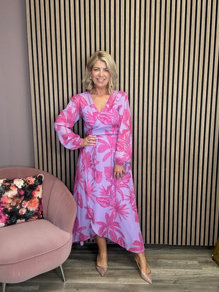 Jagger Maxi Dress (Lilac Jungle Palm)