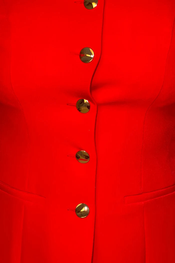 Jamie Square Neck Waistcoat (Red)