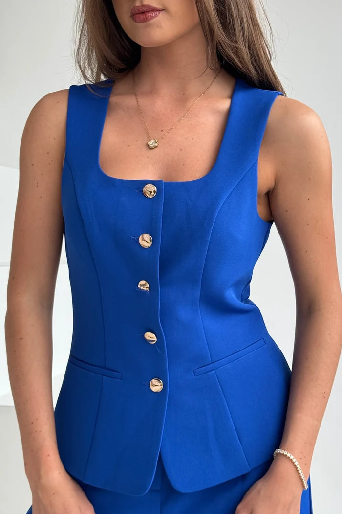 Jamie Square Neck Waistcoat (Royal Blue)
