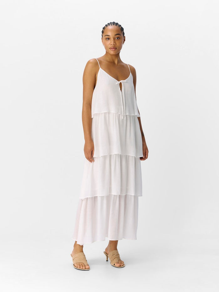 Jan Tiered Midi Dress (White)