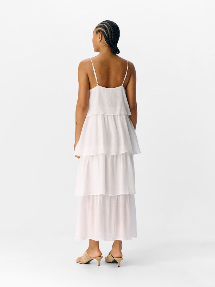 Jan Tiered Midi Dress (White)