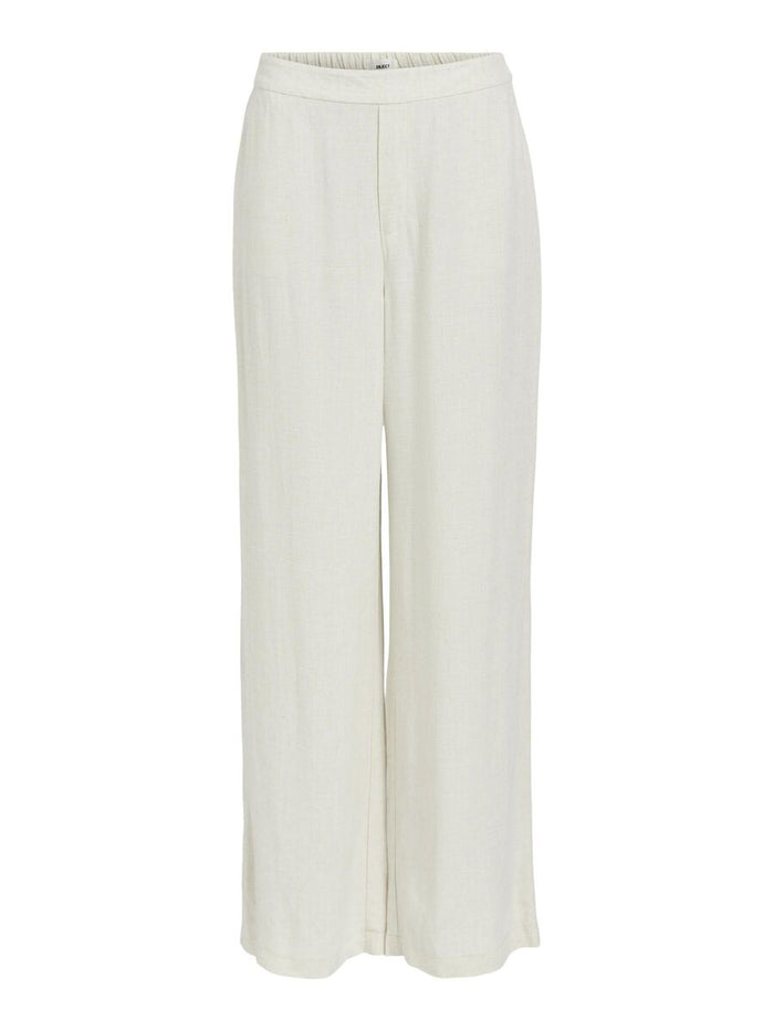 Janne Linen Blend Wide Leg Trousers (Sandshell)