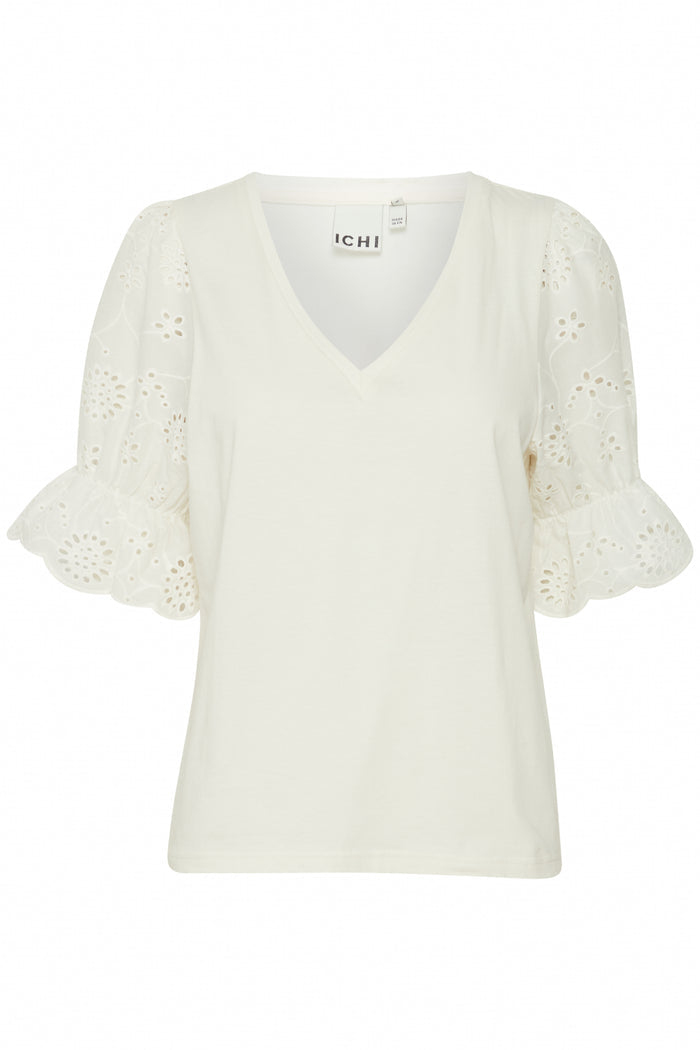 JASMIRA BRODERIE ANGLAISE T-SHIRT (WHITE)