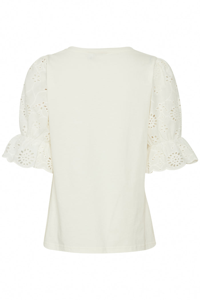 JASMIRA BRODERIE ANGLAISE T-SHIRT (WHITE)