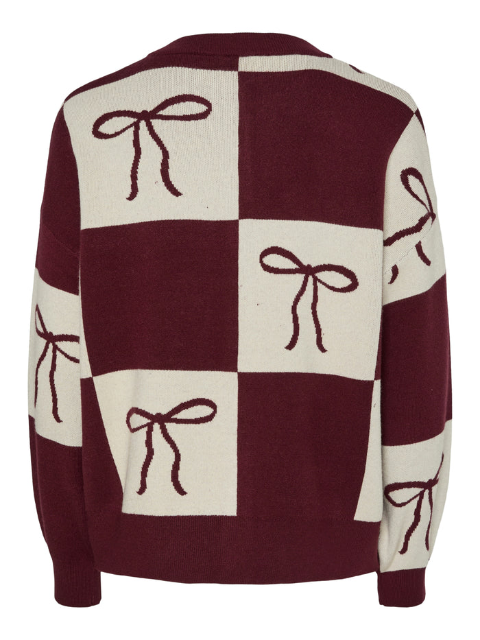 Jett Cardigan (Tawny Port/Bow)