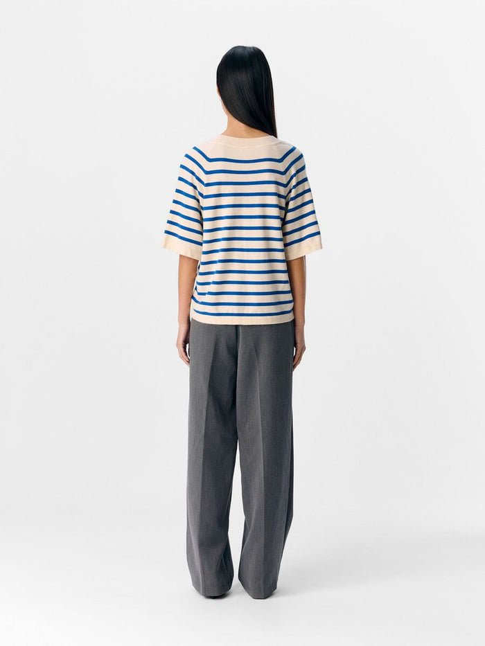 Jocelyn V-Neck Knit Top (Sandshell/Surf)