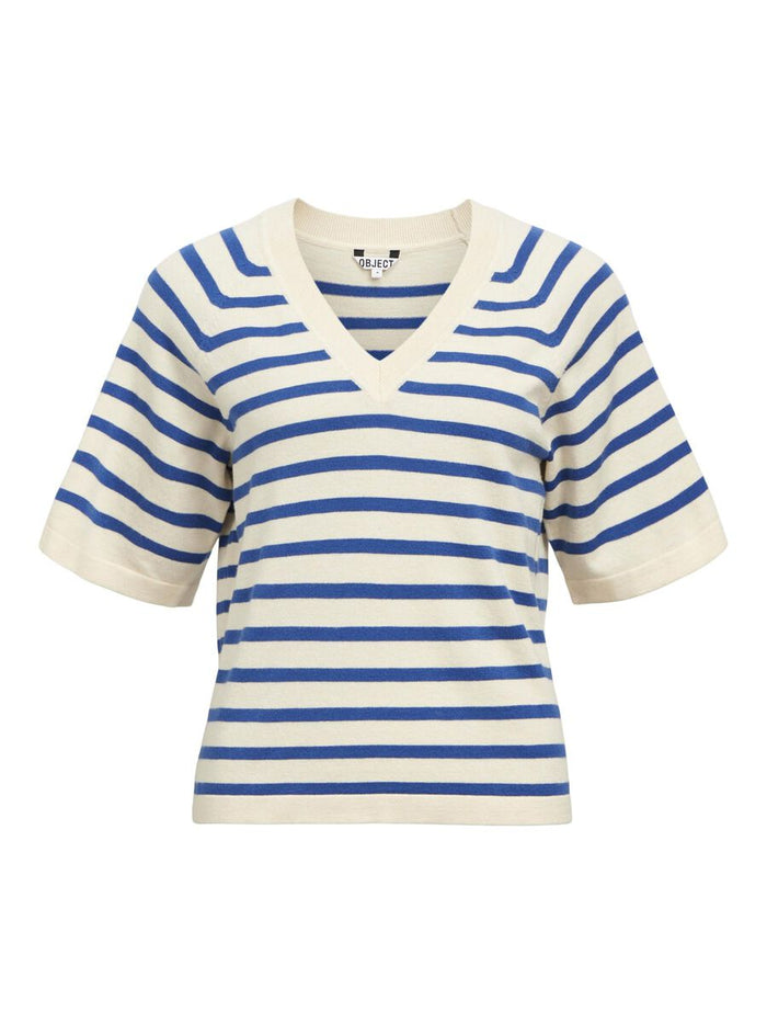 Jocelyn V-Neck Knit Top (Sandshell/Surf)