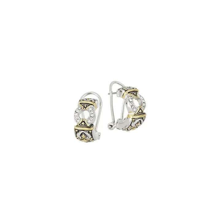 John Medeiros Antiqua Collection - Pavé Circle Post Clip Earrings