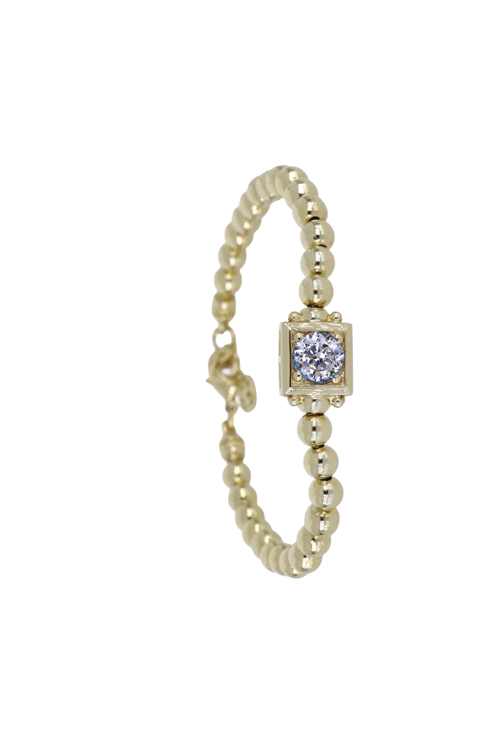 John Medeiros Beaded Collection 1 Stone Bracelet in Gold