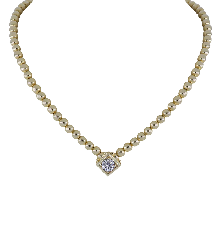 John Medeiros Beaded Collection Single Strand Necklace 16-18” in Gold
