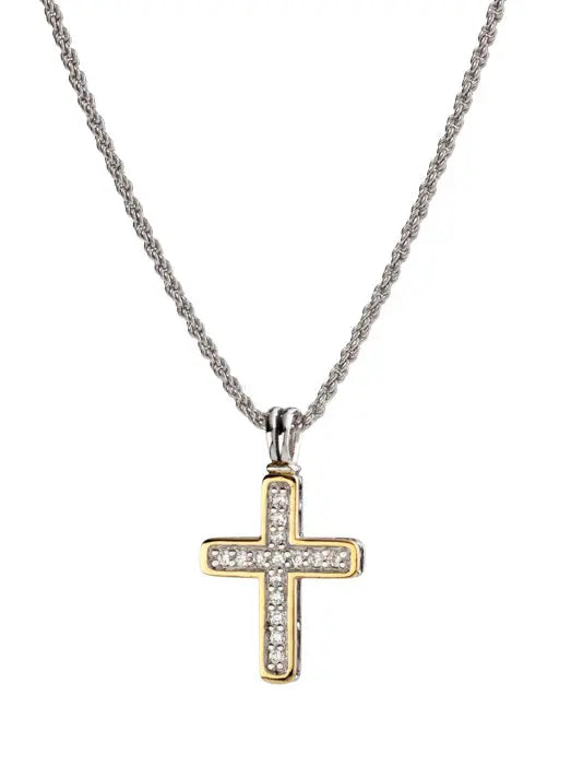 John Medeiros Celebration Collection - Pavé Two-Tone Cross Necklace
