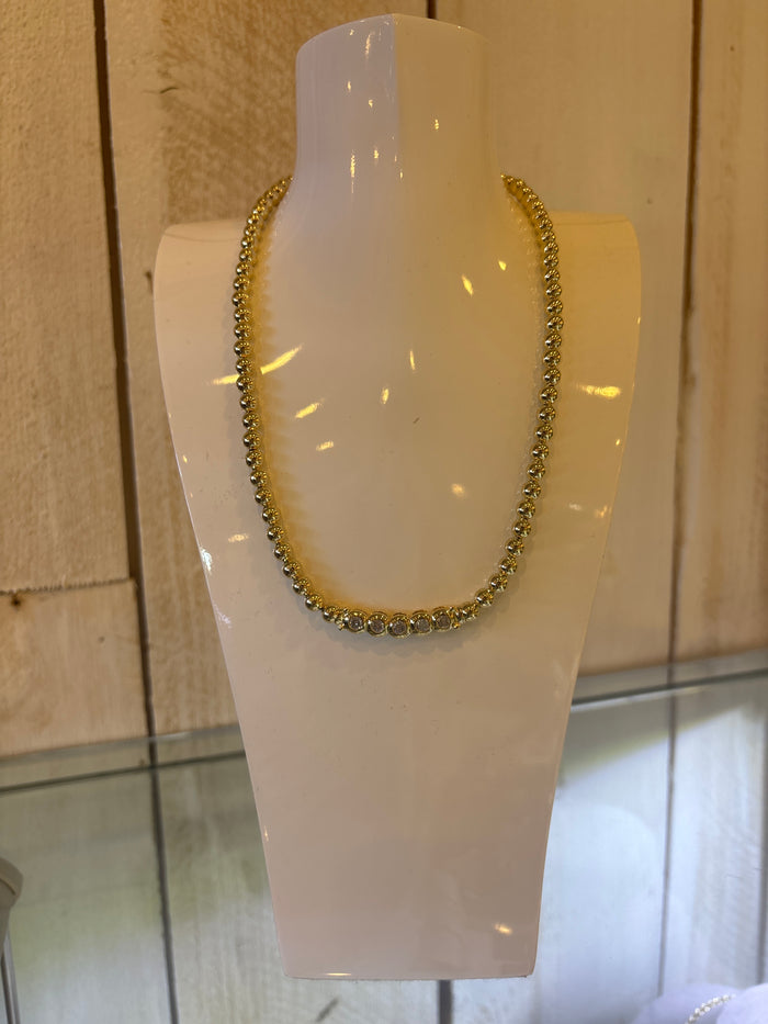John Medeiros Five Stone Crystal Bezel 16" Necklace