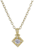 John Medeiros Gilded Collection Diamond Shape Pendant 10MM W/ CZs 16" Chain
