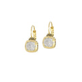 John Medeiros Nouveau Collection - Cushion Pavé Gold French Wire Earrings