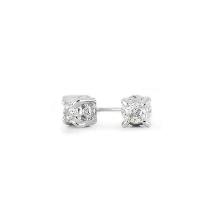 John Medeiros Silver Diamante .5 Carat Stud Earrings