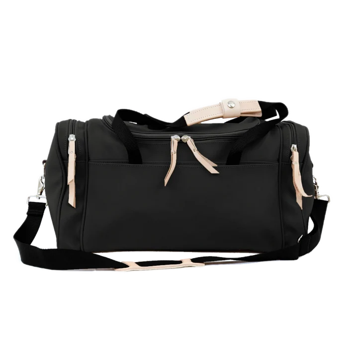 Jon Hart Small Square Duffel in Black Coated Canvas